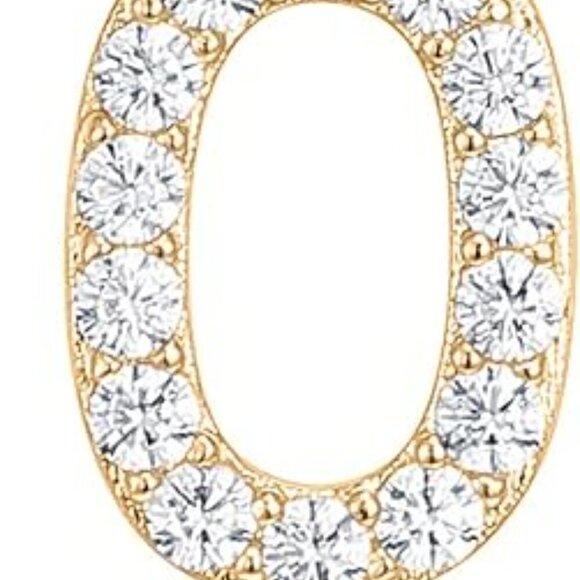 14K Yellow Gold Initial Necklace Letter Dainty Diamond Gift Present A - O - Picture 16 of 16